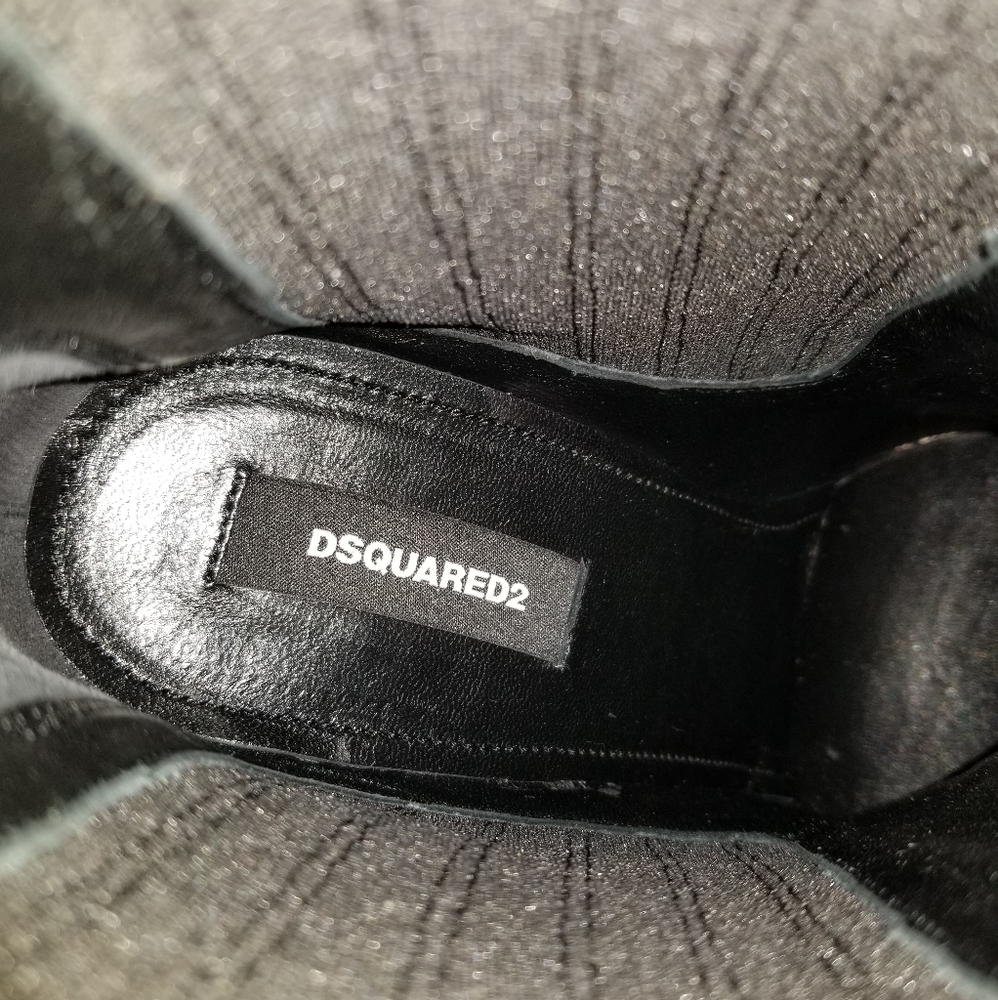 Dsquared2 Leather Cowboy Black Boots Size EU 39 - Picture 10 of 11